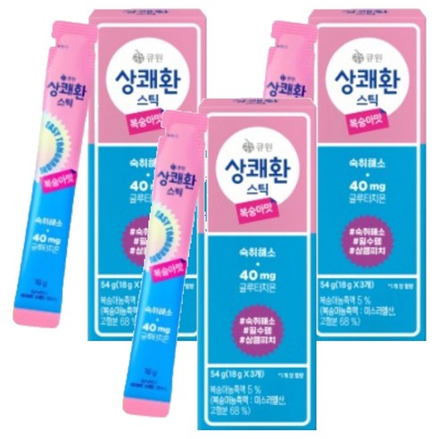 큐원 상쾌환 스틱 복숭아맛 3p, 54g, 3개