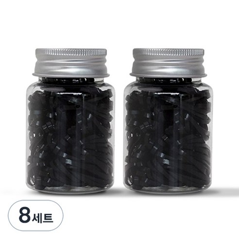 글로스앤글로우 간편보관 짱짱 헤어밴드 200p 세트, 블랙, 8세트