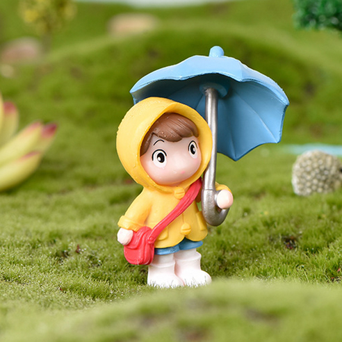 마음을 사로잡는 작은 행복, 미니 우산 소녀 피규어