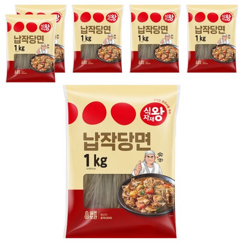 식자재왕 납작당면, 1kg, 6개