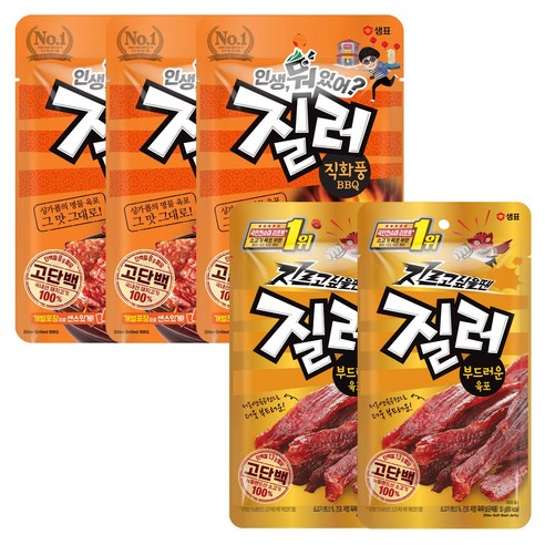 질러 부드러운 육포 30g x 2p + 직화풍 BBQ 30g x 3p, 2세트 비첸향비프 Best Top5