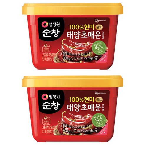 청정원순창 태양초 매운고추장 골드, 500g, 2개