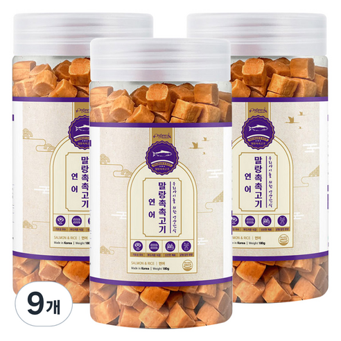 올가밀 강아지 말랑촉촉 져키, 연어, 180g, 9개