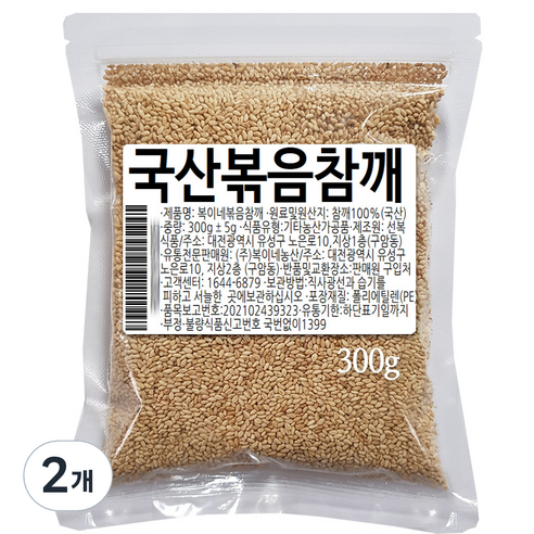 복이네먹거리 국산 볶음참깨, 300g, 2개