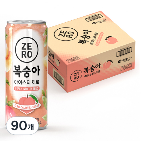 맥널티커피 복숭아 아이스티 제로, 240ml, 90개