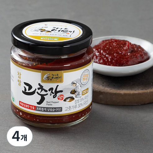 피아골미선씨 찹쌀고추장, 250g, 4개
