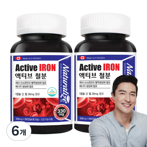 네추럴라이즈 액티브 철분 33g, 100정, 6개