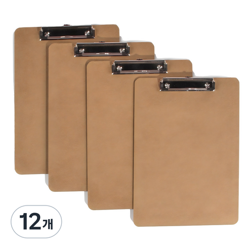 엉클킴 클립보드 A4, 브라운, 12개