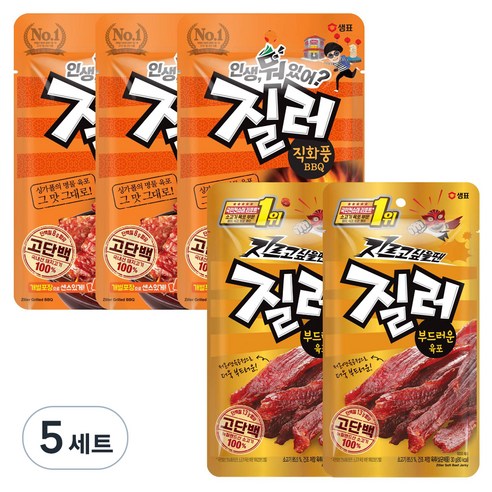 질러 부드러운 육포 30g 2p + 직화풍 BBQ 30g 3p, 150g, 5세트