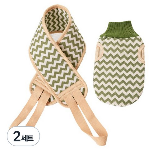 다오미 지그재그 때밀이 세트, 초록, 2세트
