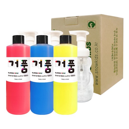 스노우키즈 핑거페인트 거품물감 A세트, 3색, 250ml, 1개