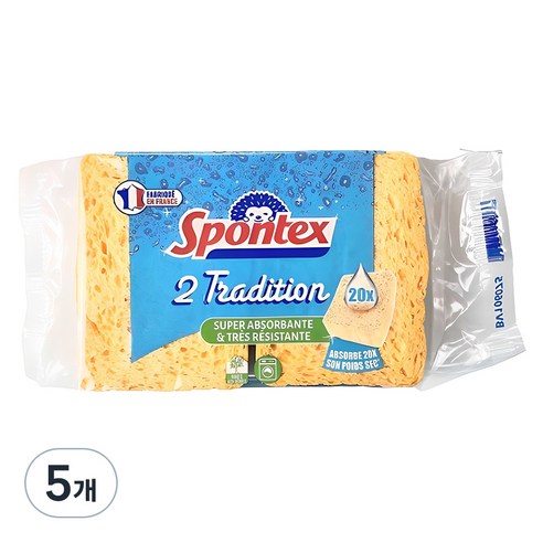 스폰텍스 드라이 셀룰로스 스펀지 2 트레디션 수세미, 2개입, 5개