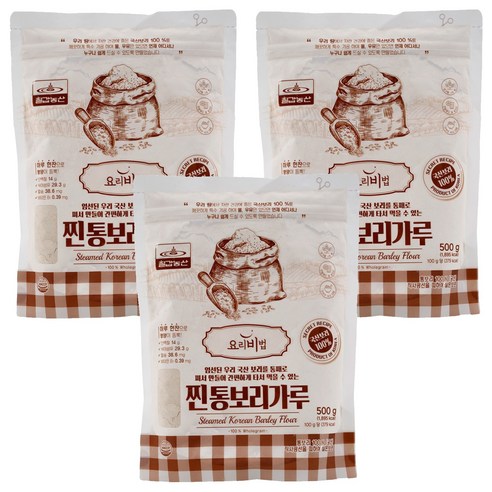 칠갑농산 찐통보리가루, 500g, 3개