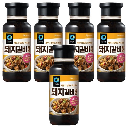 청정원 전통 돼지갈비양념, 500g, 5개