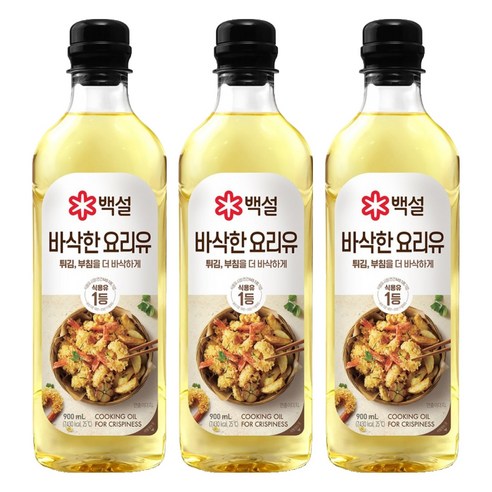 백설 바삭한 요리유, 900ml, 3개
