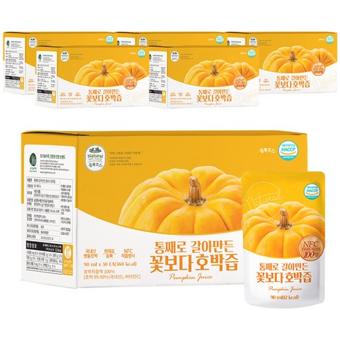 유기농마루 통째로 갈아만든 꽃보다 호박즙, 90ml, 180팩