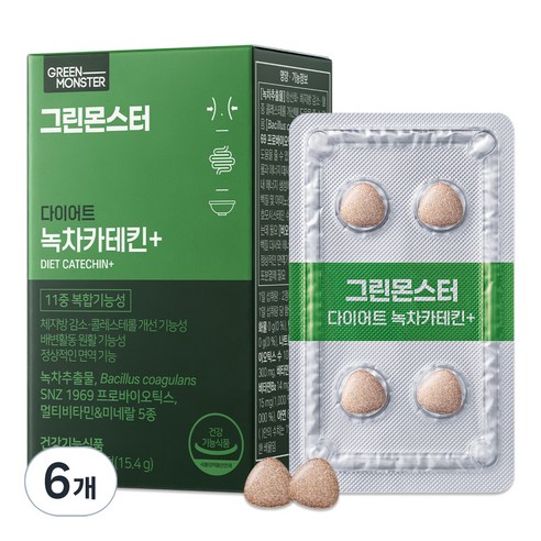 그린몬스터 다이어트 녹차카테킨+ 15.4g, 28정, 6개