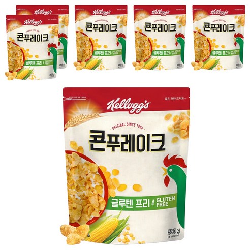 켈로그 콘푸레이크 시리얼, 530g, 6개