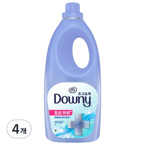 다우니 엑스퍼트 파워 플러스 초고농축 섬유유연제 시트러스 꽃 향 본품, 2L, 4개