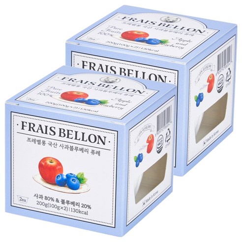 프레벨롱 국산 과일퓨레, 사과블루베리, 200g, 2개