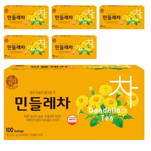 우리차 민들레차, 700mg, 100개입, 6개