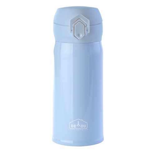 디유 비비드 2중 진공 원터치 보온병, 스카이, 350ml, 1개