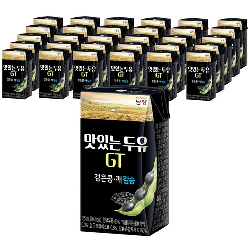 남양유업 맛있는 두유 GT 검은콩 깨 칼슘, 125ml, 48개