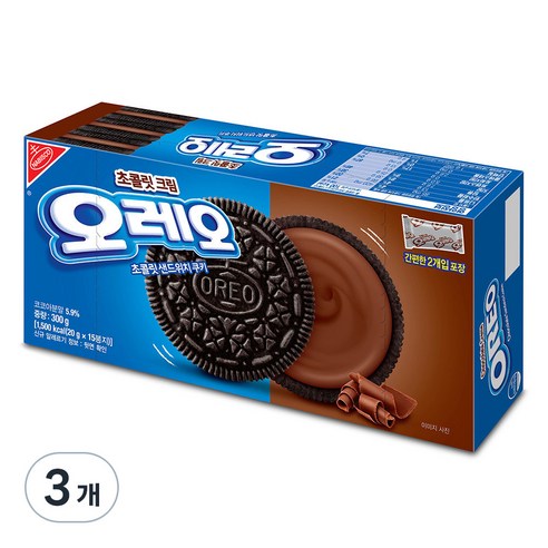 크래프트 오레오 초콜릿 크림 쿠키, 300g, 3개