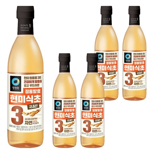 청정원 정통발효 현미 식초, 800ml, 5개
