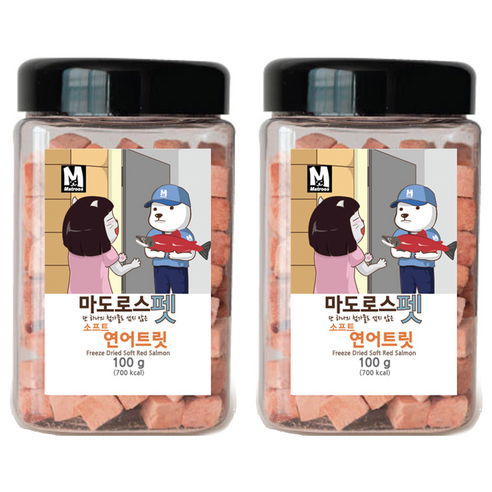 마도로스펫 반려동물 동결건조 간식, 소프트연어, 100g, 2개