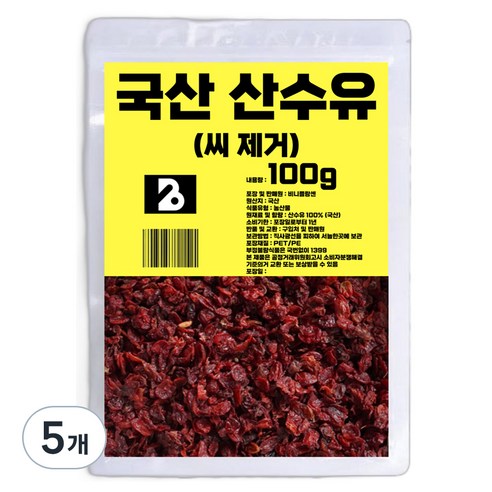 비니플랑센 국산 씨 제거 산수유, 100g, 5개