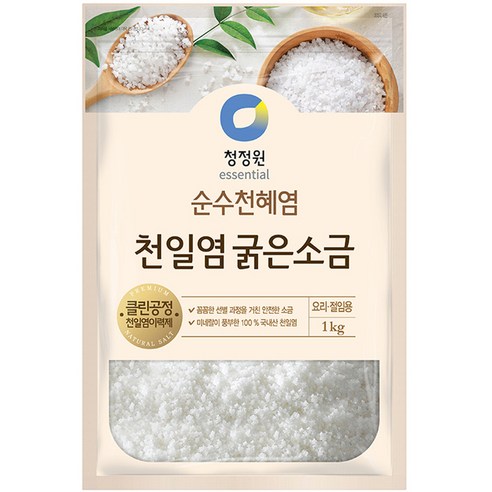 청정원 천일염 굵은소금, 1kg, 1개