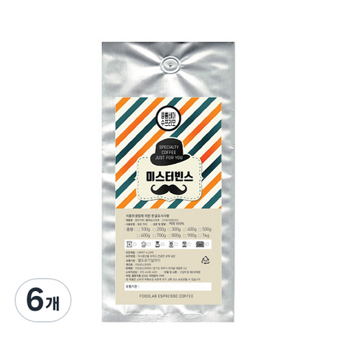 미스터빈스 콜롬비아 수프리모 분쇄 커피, 프렌치프레스, 500g, 6개