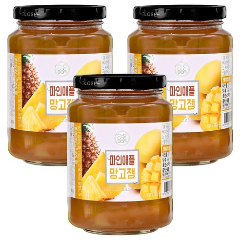 초록원 파인애플 망고잼, 560g, 3개