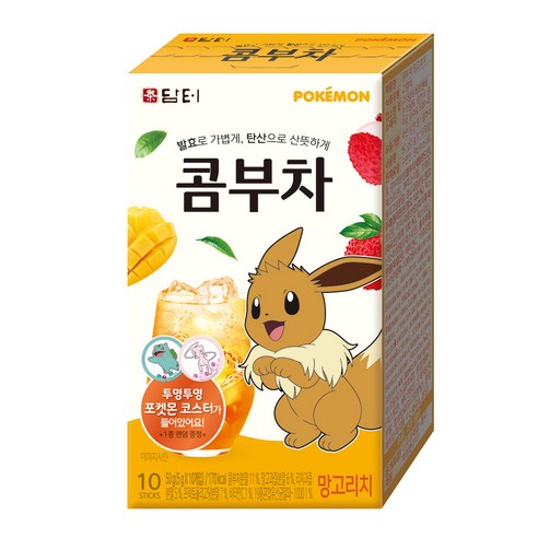 담터 포켓몬 콤부차 망고리치, 5g, 10개입, 1개