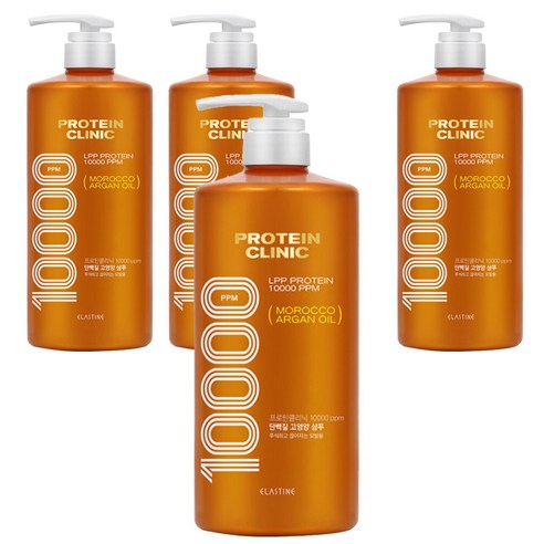 엘라스틴 프로틴 클리닉 단백질 고영양 샴푸 플로럴 머스크향, 1L, 4개