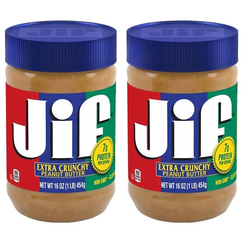 Jif 크런치 땅콩버터, 454g, 2개