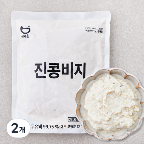 생채움 진콩비지, 1kg, 2개