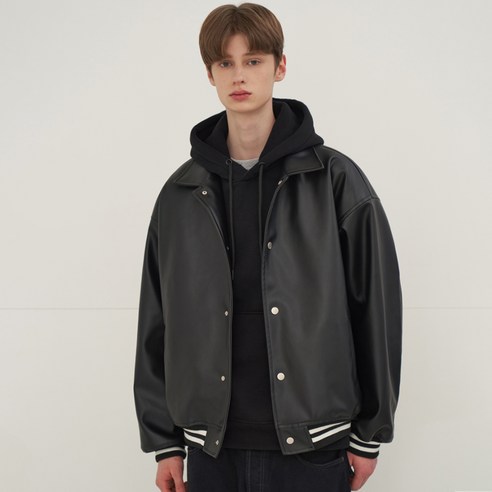 브이투 남성용 LEATHER BASEBALL JUMPER 480