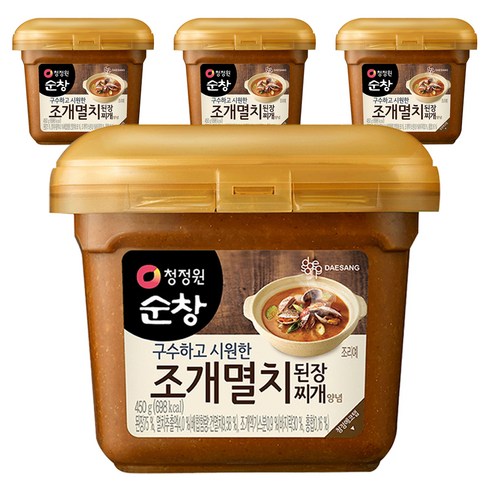 청정원순창 조개멸치 된장 찌개양념, 450g, 4개