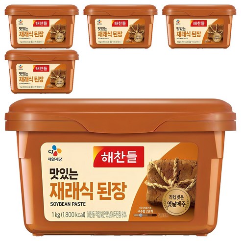해찬들 맛있는 재래식 된장, 1kg, 5개