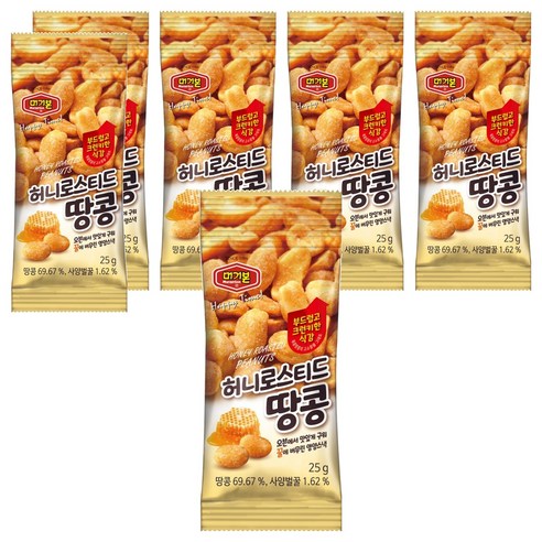 머거본 허니로스티드 땅콩, 25g, 6개
