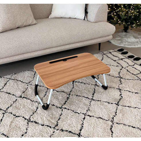 침대 위 작은 카페, 오브민 라운딩 베드 트레이로 편안함을 더하세요!