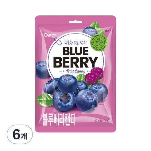 청우 블루베리맛 캔디, 6개, 100g