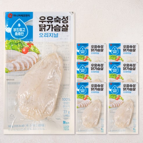 마니커에프앤지 우유숙성 닭가슴살 오리지널, 110g, 7개