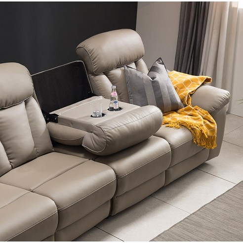 온 가족의 편안한 휴식, 삼익가구 크루즈 USB 4인용 전동 리클라이너 가죽소파로 완성하세요.