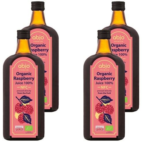 아브조 유기농 NFC 라즈베리 원액 주스, 500ml, 4개