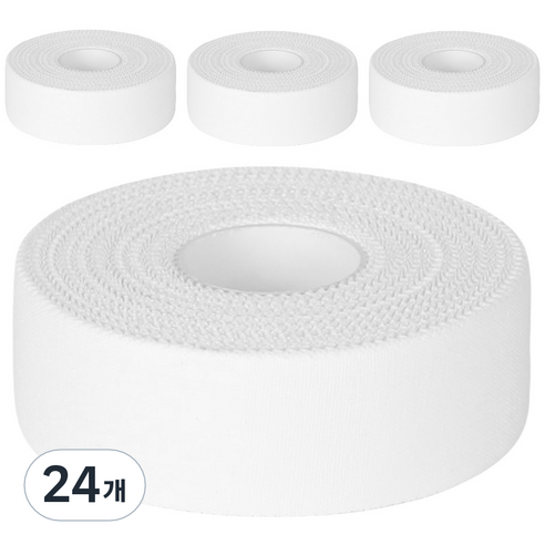 파쿠스 스포츠 면 테이프 씨테이프 C-TAPE 화이트 2.5cm x 13.7m, 24개, 1개입