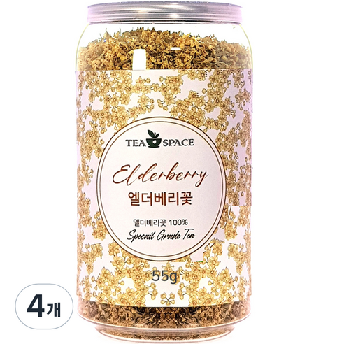 티스페이스 엘더베리 꽃차, 55g, 1개입, 4개
