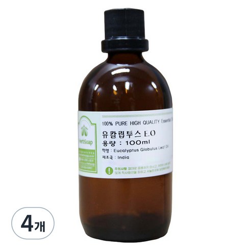 허브솝 원액 100% 아로마 에센셜오일 100ml, 4개